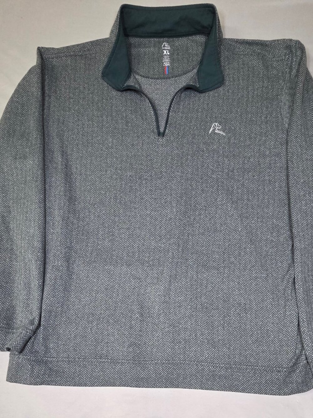 Rhoback Performance Quarter-Zip XL Grey Herringbone
